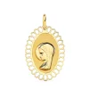 Medalla Virgen Niña Cerco Calado Oro 18K<Alda Joyeros Fashion