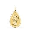 Medalla Virgen Niña Gota Brillo Oro 18 K 19 Mm<Alda Joyeros Store