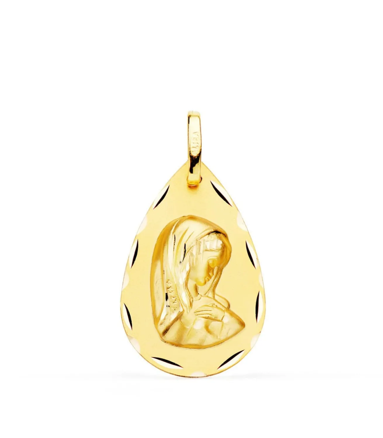 Medalla Virgen Niña Lagrima Oro Amarillo 18 K 21 Mm<Alda Joyeros Sale
