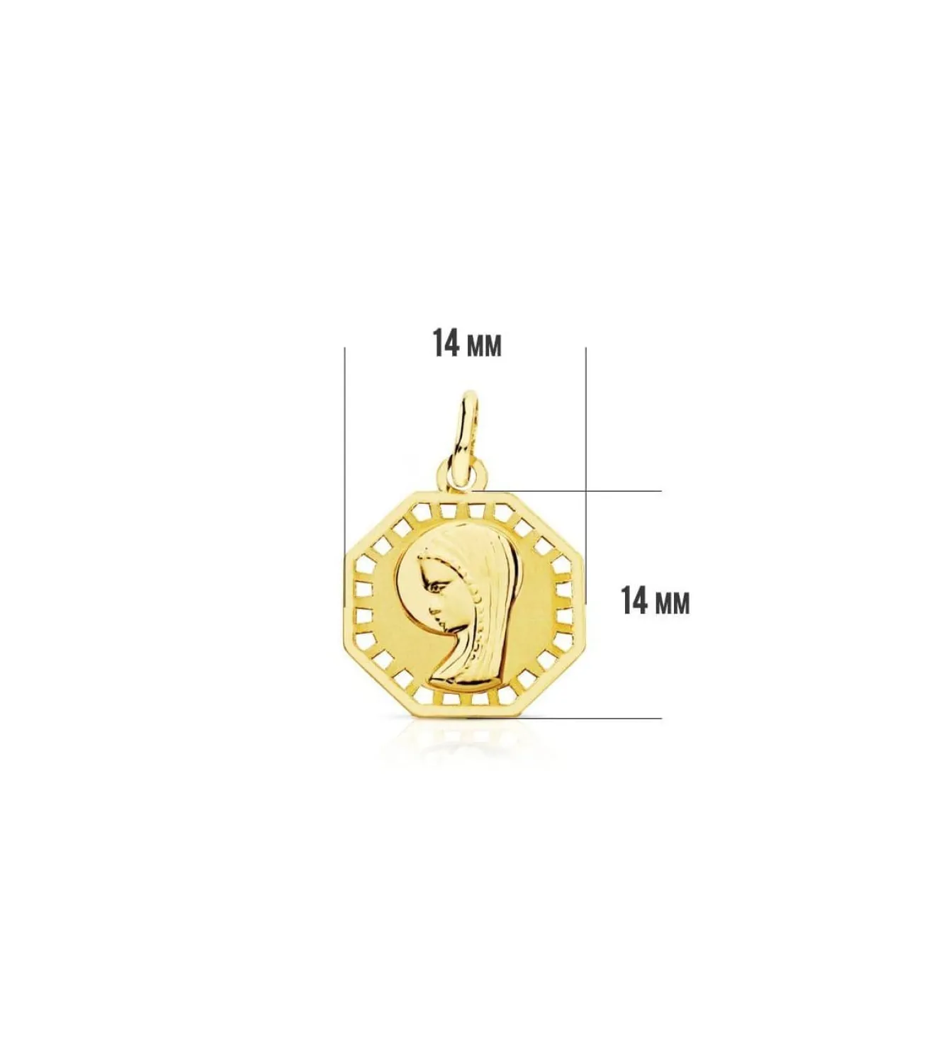 Medalla Virgen Niña Octogonal 18 Ktes<Alda Joyeros Cheap
