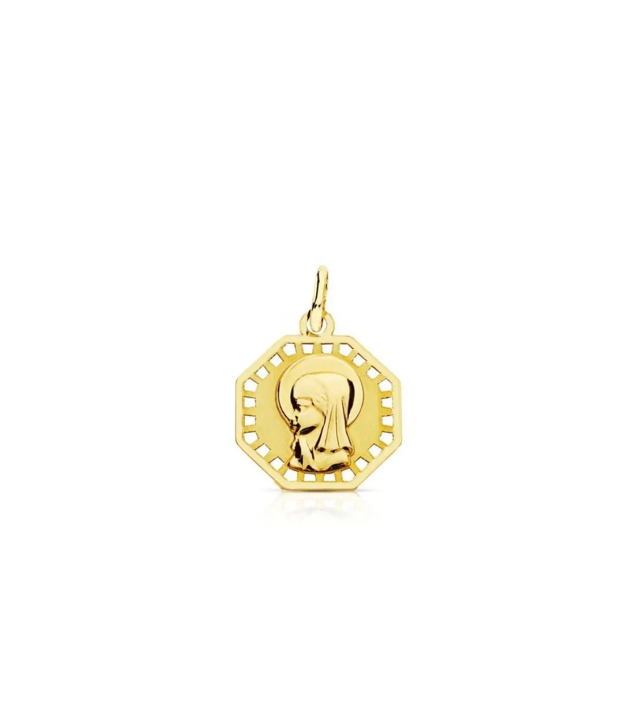 Medalla Virgen Niña Octogonal 18 Ktes<Alda Joyeros Hot
