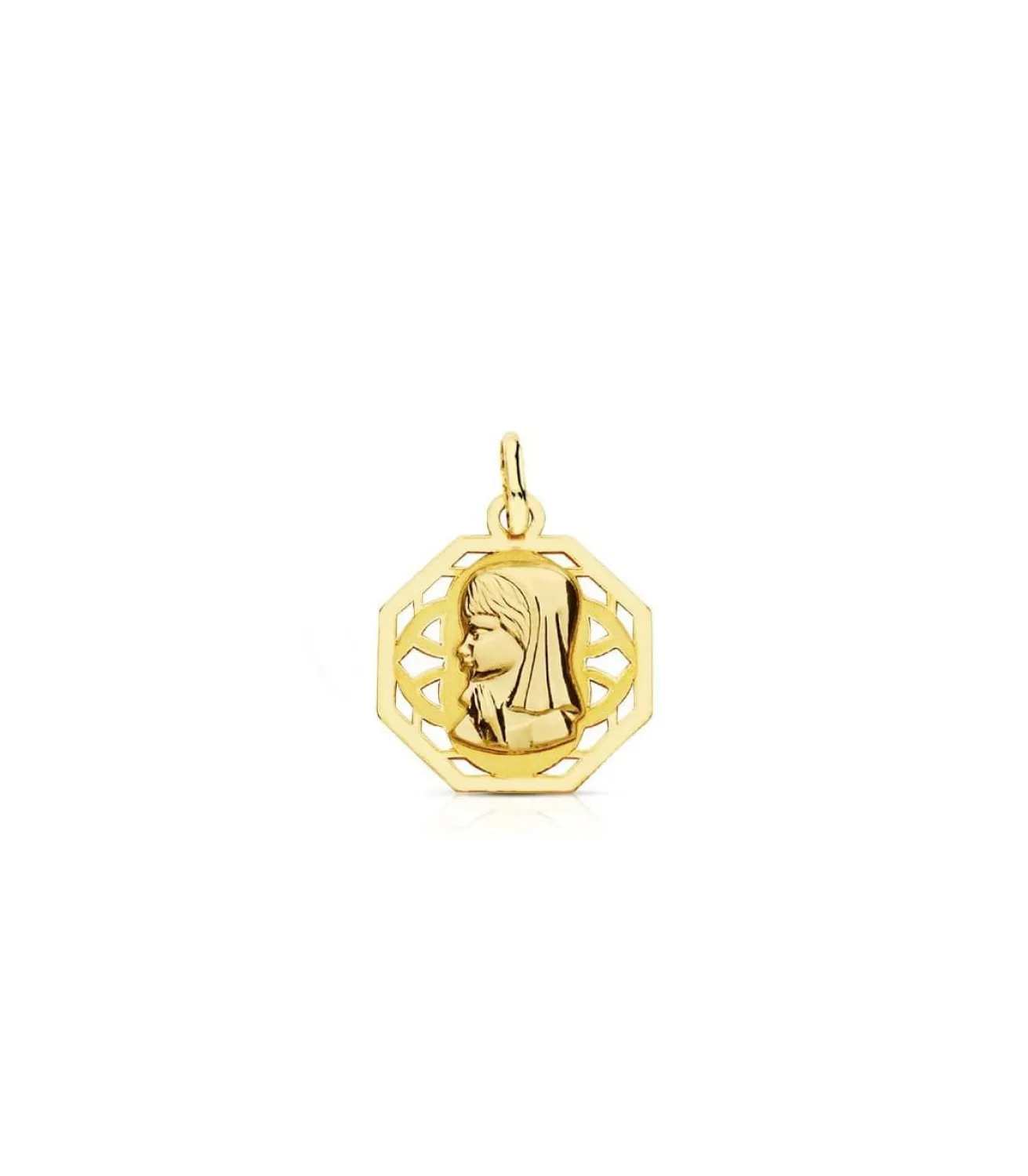 Medalla Virgen Niña Octogonal 18 Ktes<Alda Joyeros Store