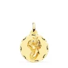 Medalla Virgen Niña Oracion Tallada Oro 18K 18Mm<Alda Joyeros Shop