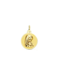 Medalla Virgen Niña Oro Amarillo 18 Ktes 14 Mm<Alda Joyeros New
