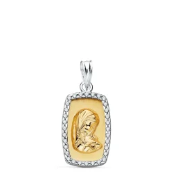Medalla Virgen Niña Oro Bicolor 18K Cerco<Alda Joyeros Cheap