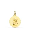 Medalla Virgen Niña Oro 18K 16Mm Mate Oracion<Alda Joyeros Online