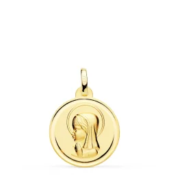 Medalla Virgen Niña Oro 18K 18Mm Bisel<Alda Joyeros Outlet