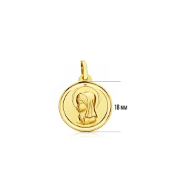 Medalla Virgen Niña Oro 18K 18Mm Bisel<Alda Joyeros Outlet