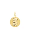Medalla Virgen Niña Oro 18K 14Mm Brillo Oracion<Alda Joyeros Best