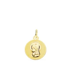 Medalla Virgen Niña Oro 18K 14Mm Brillo<Alda Joyeros Discount