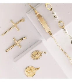 Medalla Virgen Niña Oro 18K 14Mm Bisel<Alda Joyeros Online