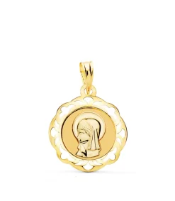 Medalla Virgen Niña Oro 18K 18Mm Orla Oracion<Alda Joyeros Cheap