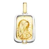 Medalla Virgen Niña Oro Y Plata Rectangular<Alda Joyeros New