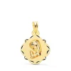 Medalla Virgen Niña Pandereta Oro Amarillo 18K 16Mm<Alda Joyeros Clearance