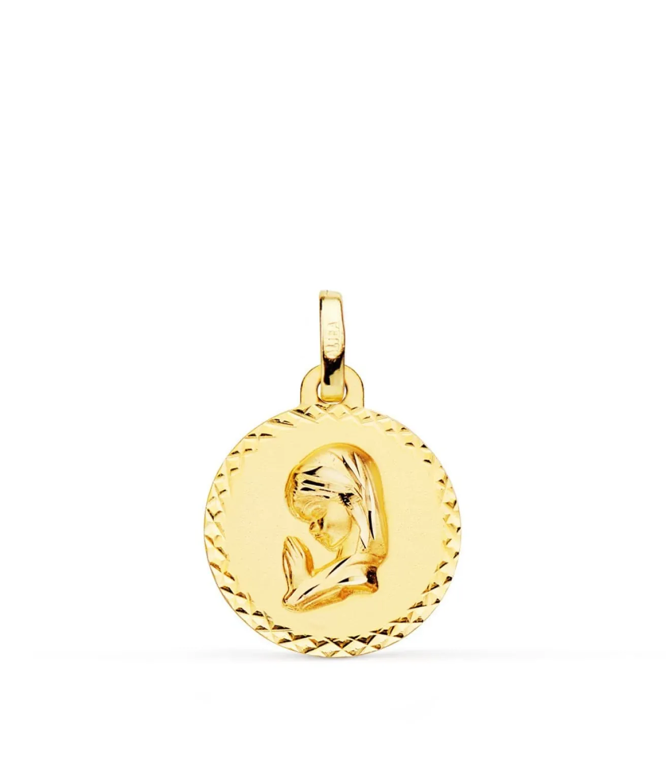 Medalla Virgen Niña Rezando 18K Talla 16Mm<Alda Joyeros Cheap