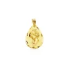 Medalla Virgen Niña Rezo Tallada Lagrima 18Kt<Alda Joyeros New