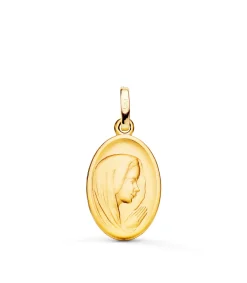 Medalla Virgen Oval Oro 18 K 20 Mm Matizada<Alda Joyeros Cheap