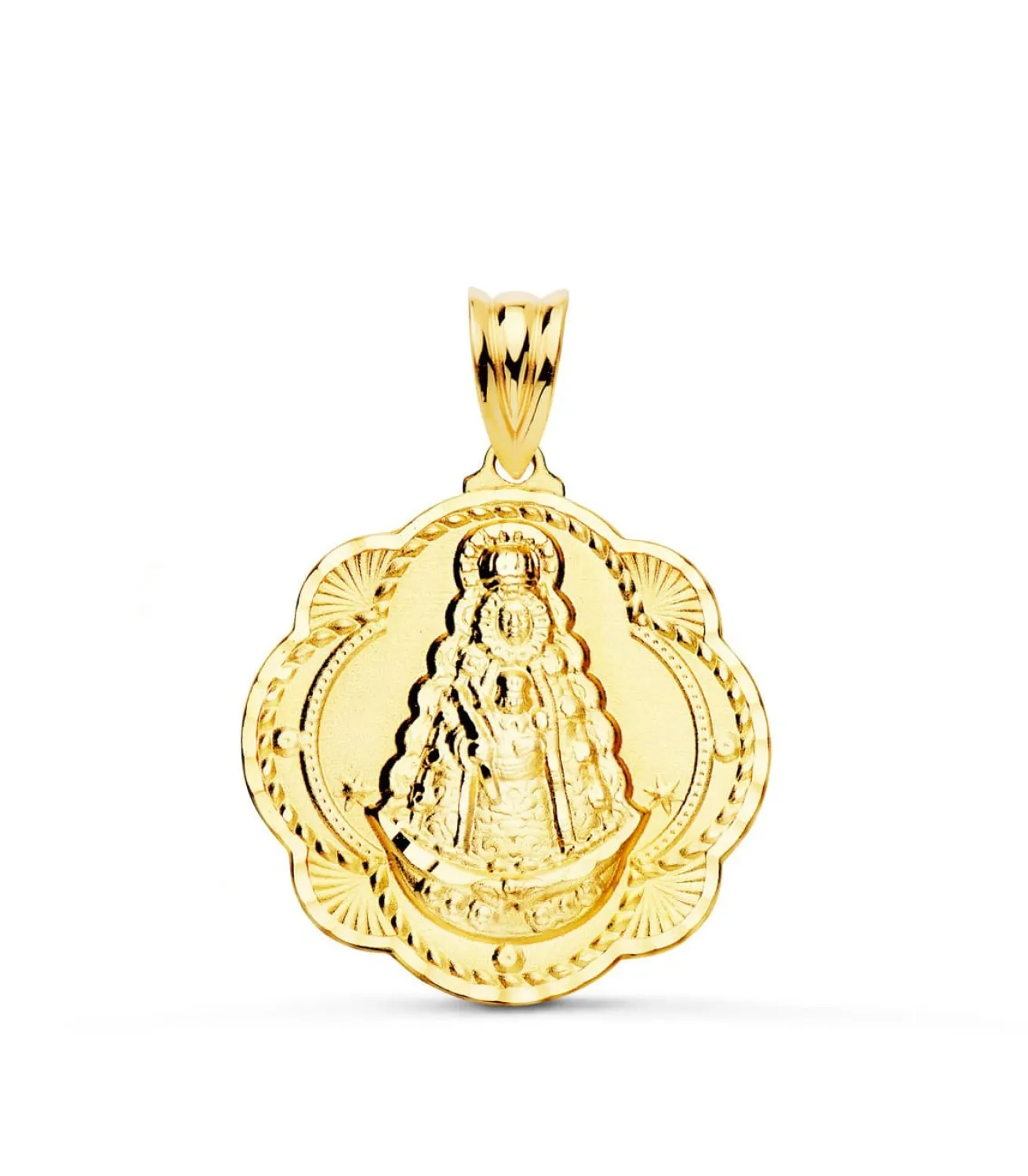 Medalla Virgen Rocio Oro 18K 26Mm Pandereta<Alda Joyeros Flash Sale