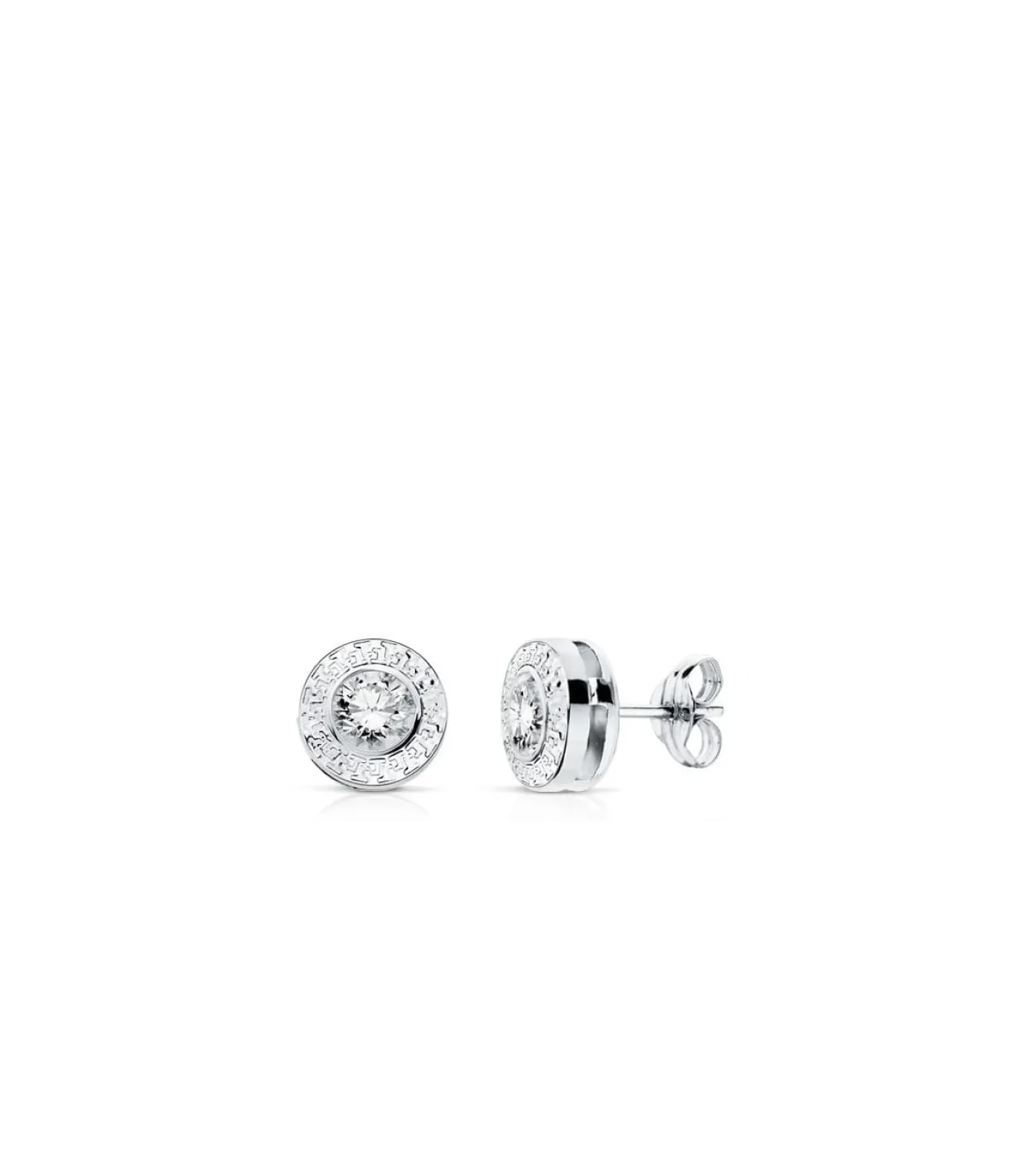 Pendientes Anna Chaton Greca Oro Blanco 18 K<Alda Joyeros Clearance
