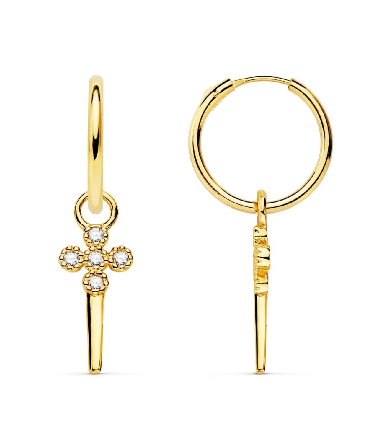 Pendientes Aro Punal Oro Amarillo 18K<Alda Joyeros Hot