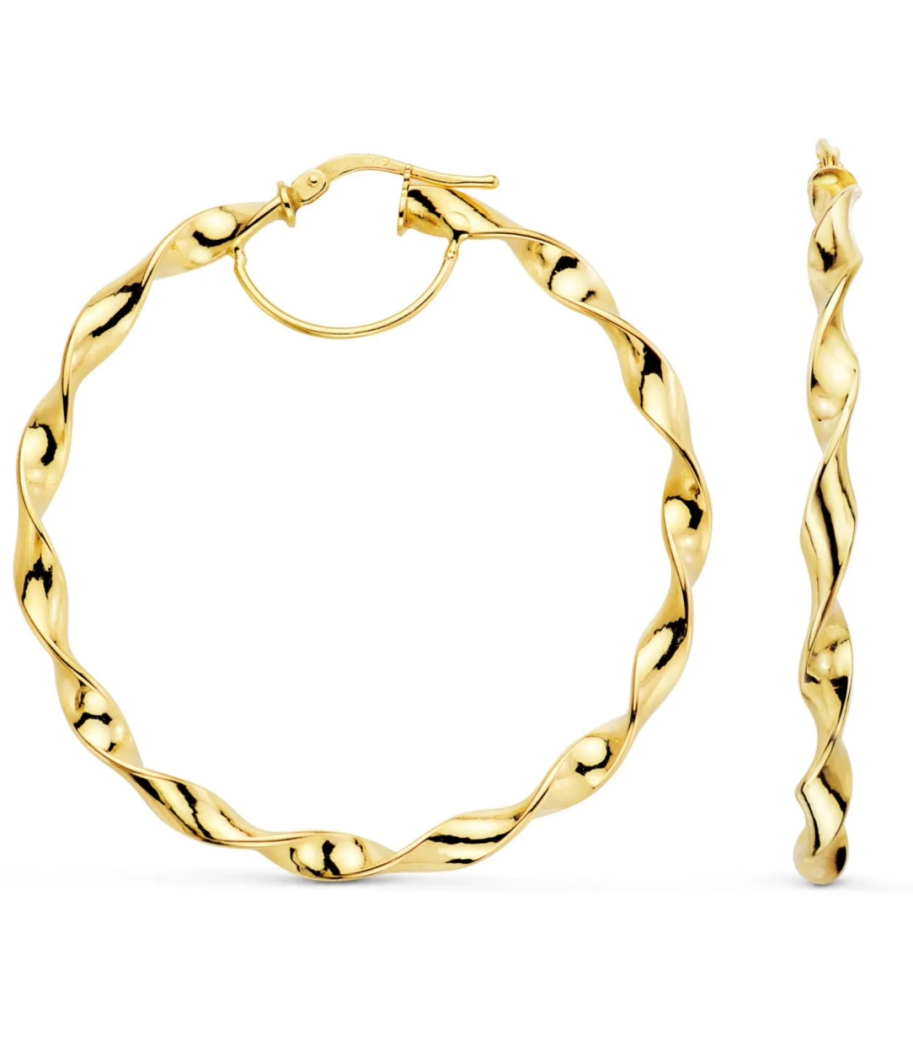 Pendientes Aro Retorcidos Oro 18K 46Mm<Alda Joyeros Outlet