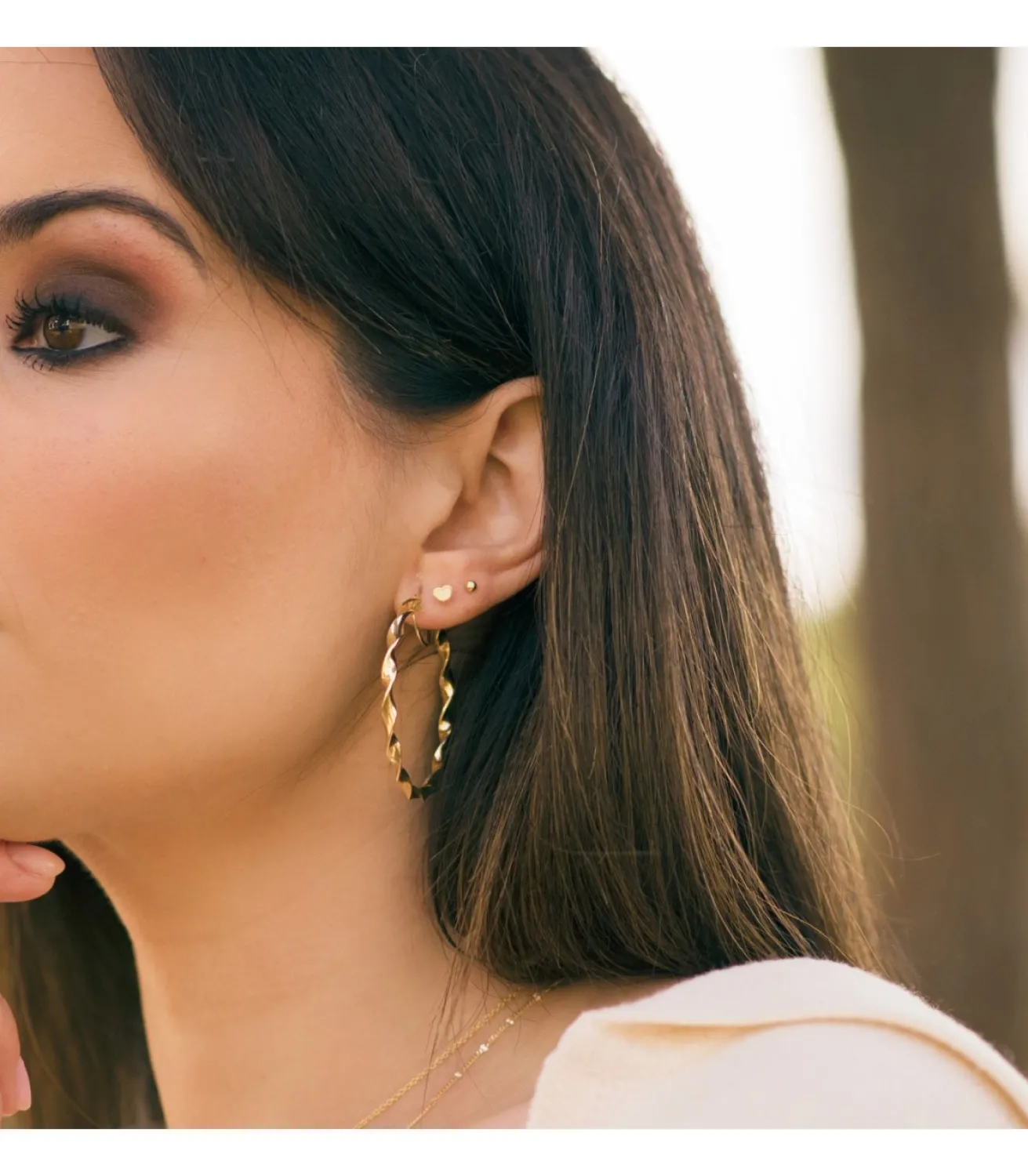 Pendientes Aro Retorcidos Oro 18K 46Mm<Alda Joyeros Outlet
