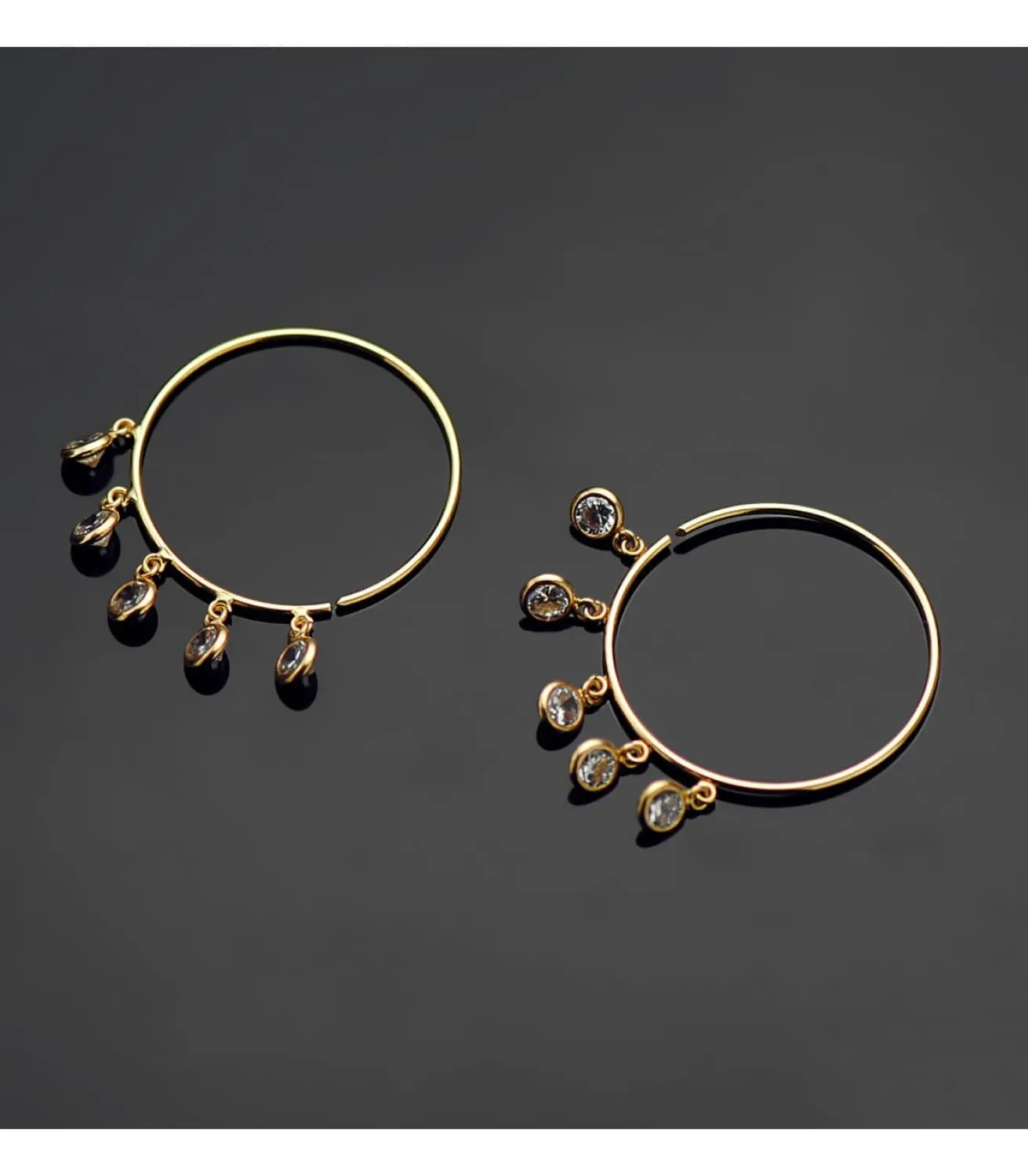 Pendientes Aro Zircon Oro Amarillo 18K 20 Mm<Alda Joyeros Discount