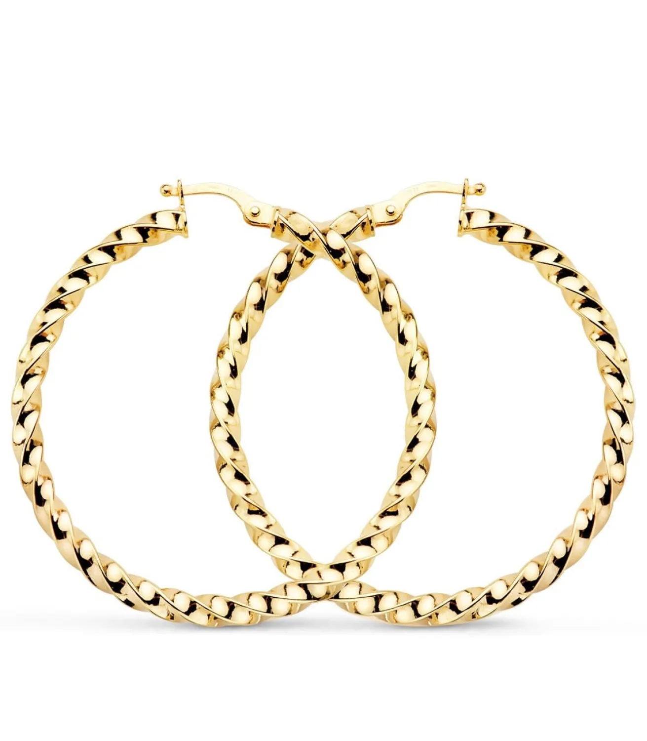 Pendientes Aros Gallonados Oro 9K 36 Mm<Alda Joyeros Hot
