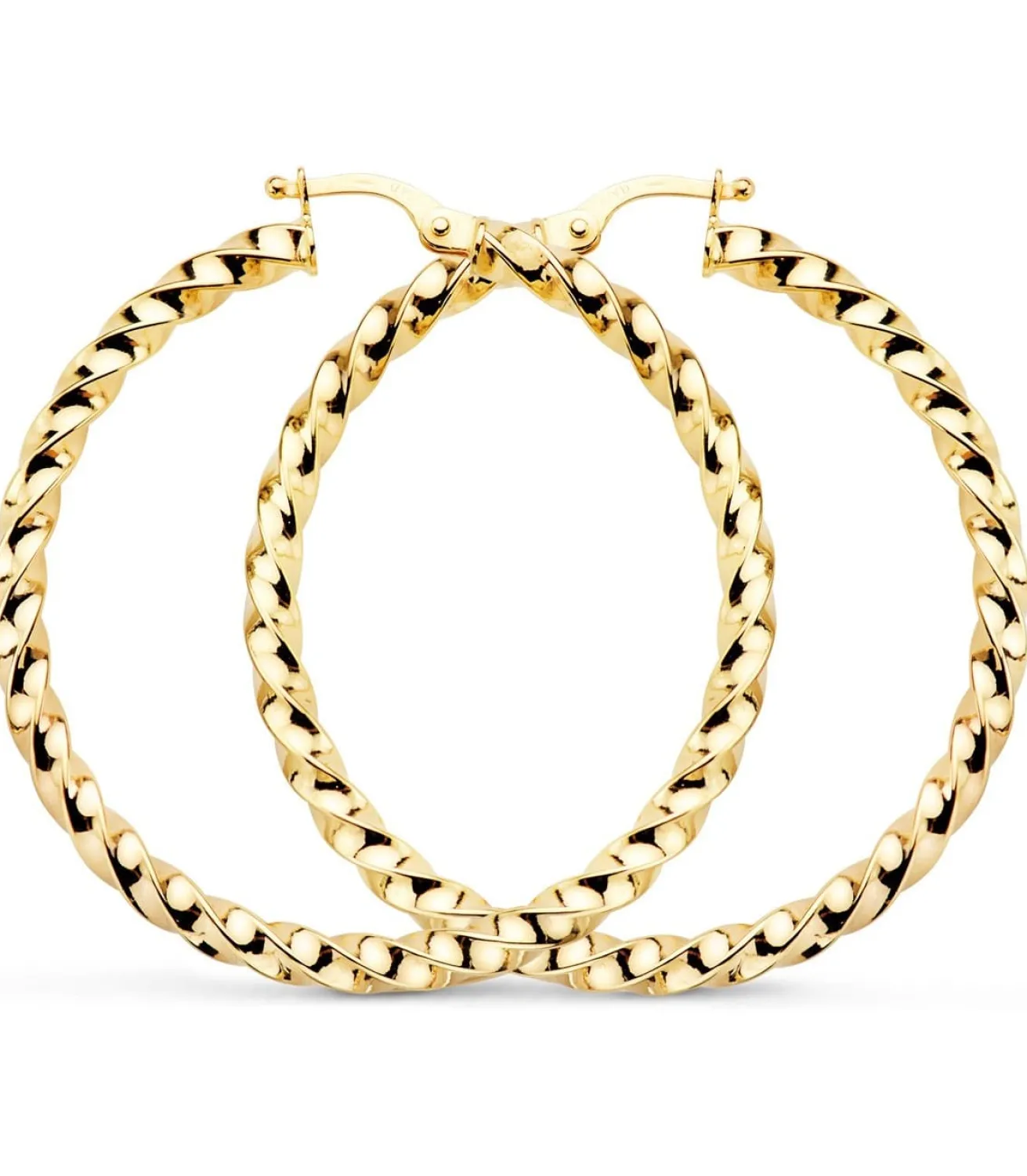 Pendientes Aros Gallonados Oro 9K 41 Mm<Alda Joyeros Outlet