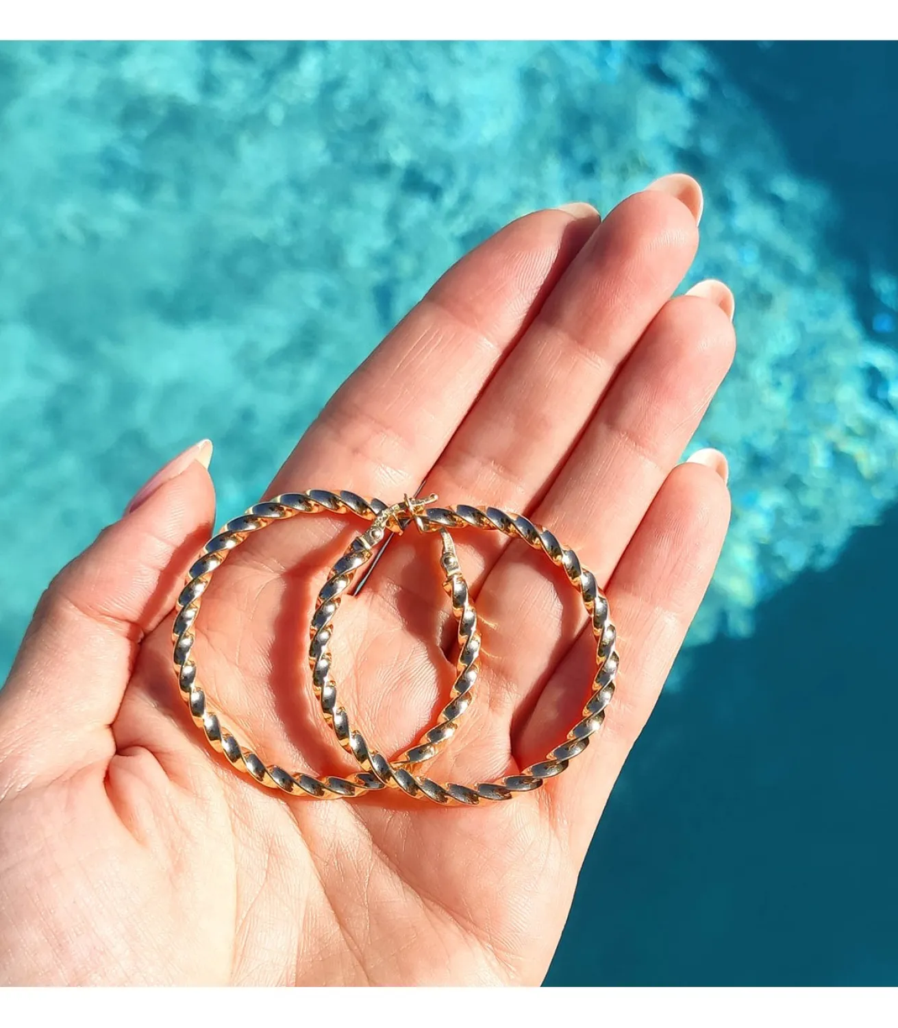 Pendientes Aros Gallonados Oro 9K 41 Mm<Alda Joyeros Outlet