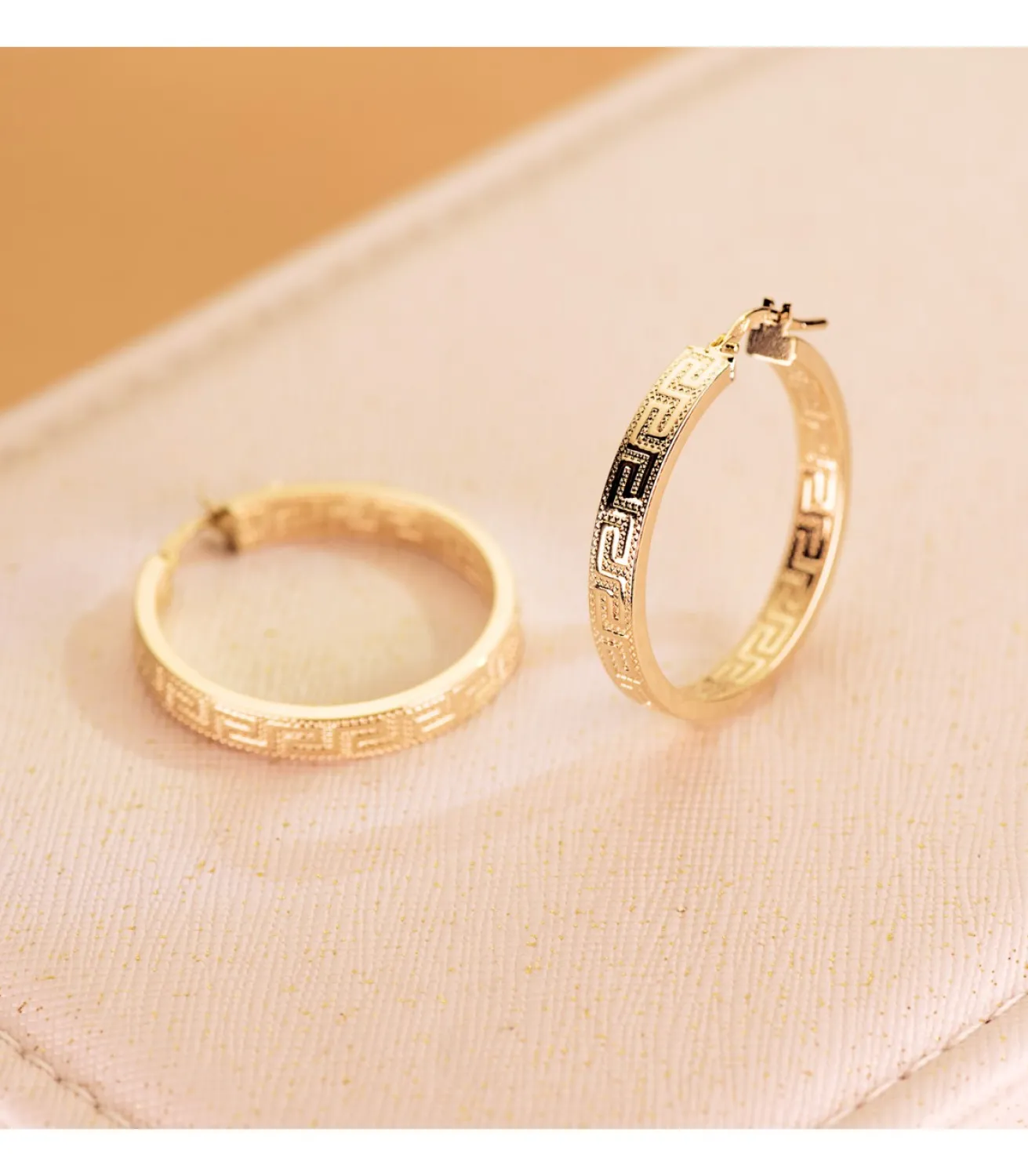 Pendientes Aros Oro 9K 28 Mm Greca<Alda Joyeros Best Sale