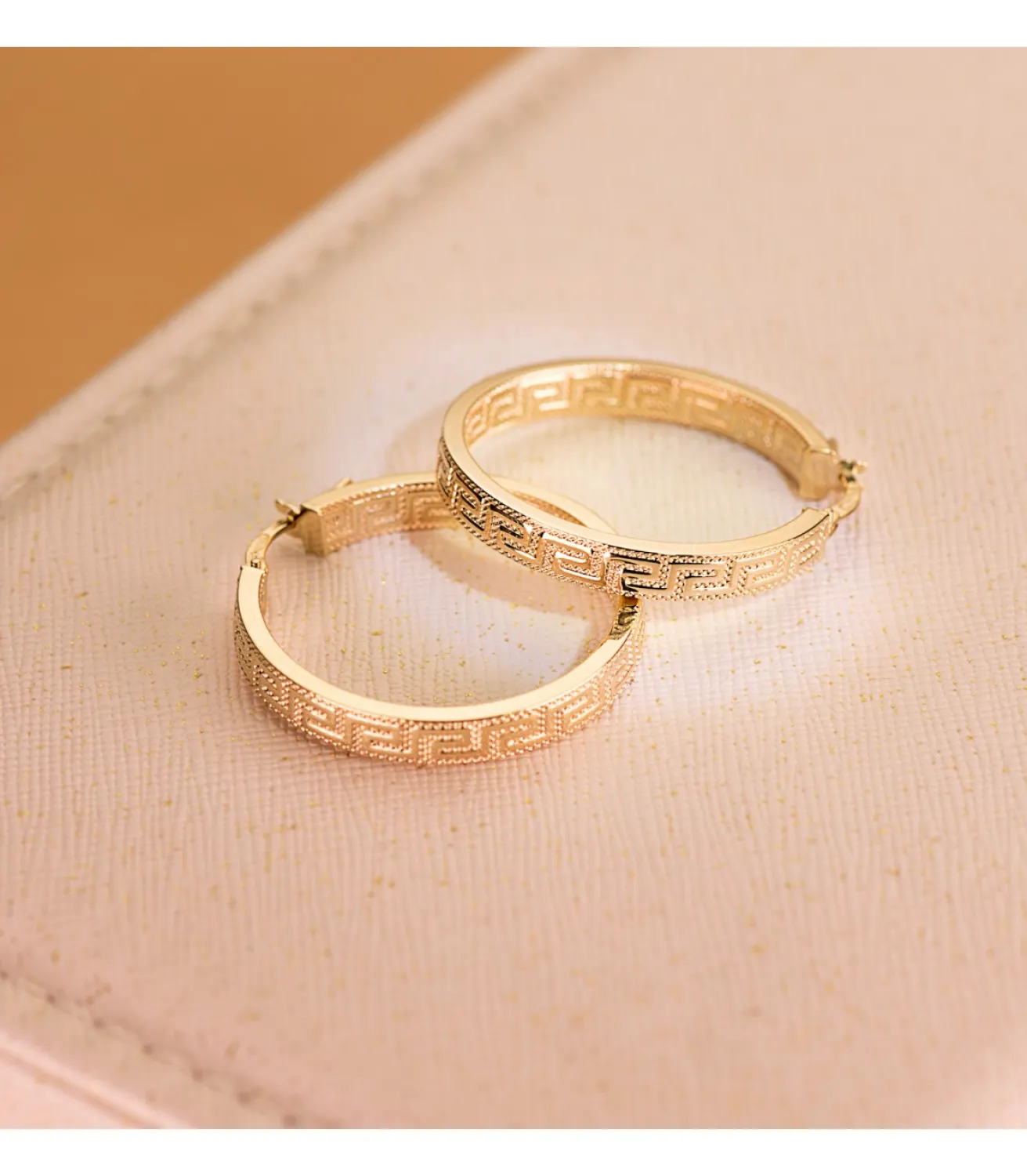 Pendientes Aros Oro 9K 28 Mm Greca<Alda Joyeros Best Sale