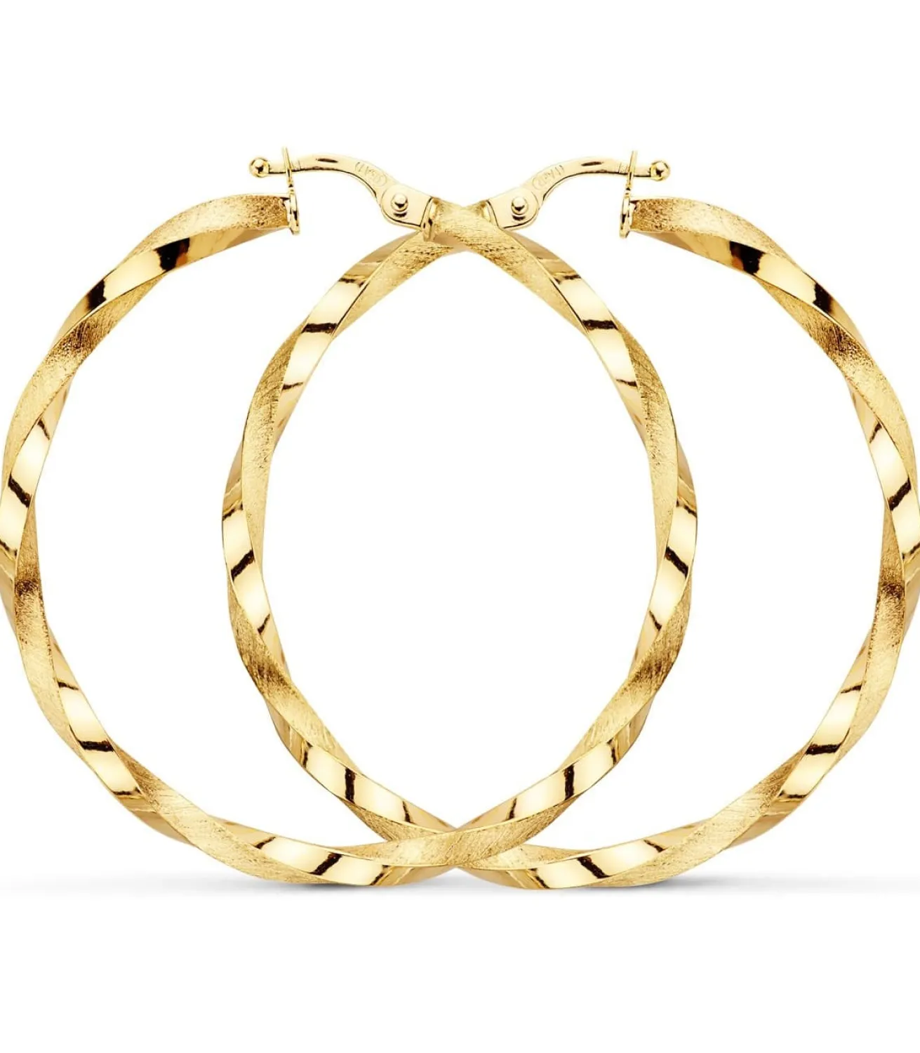 Pendientes Aros Oro 9K 40 Mm Gallonados<Alda Joyeros Store