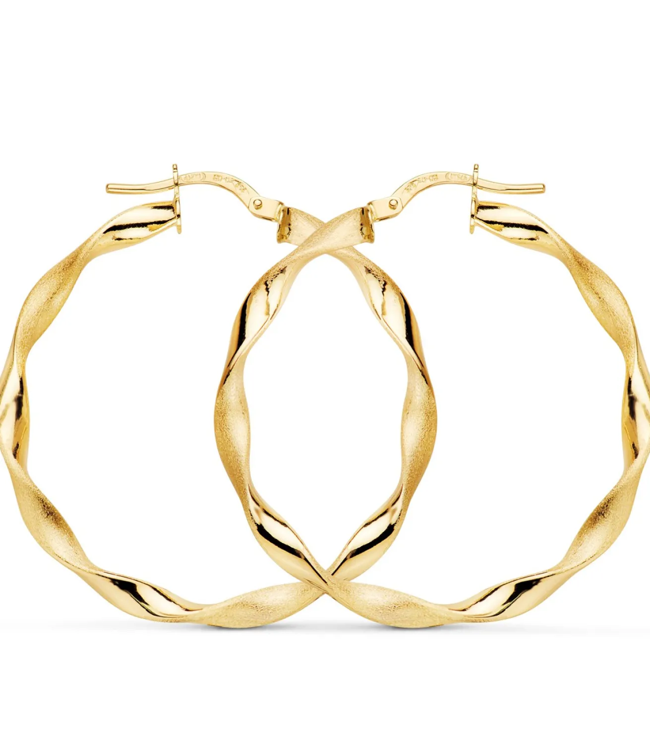 Pendientes Aros Oro 9K 35 Mm Gallonados<Alda Joyeros Discount