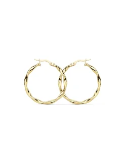 Pendientes Aros Twisted Oro Amarillo 18 Kilates 30 Mm<Alda Joyeros Cheap