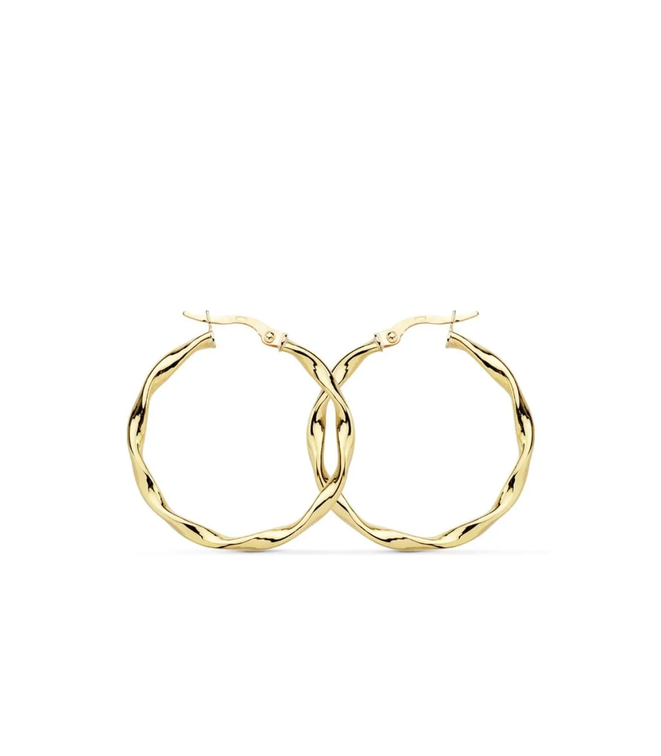 Pendientes Aros Twisted Oro Amarillo 18 Kilates 30 Mm<Alda Joyeros Cheap