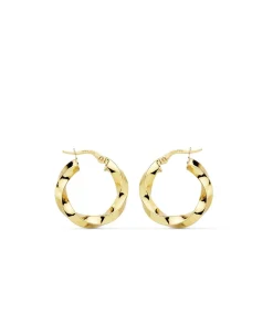 Pendientes Aros Twisted Oro Amarillo 18 Kilates 22 Mm<Alda Joyeros Best Sale