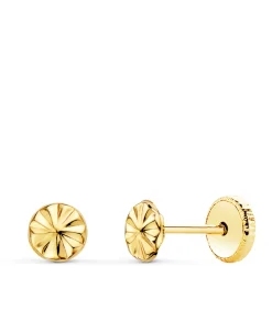 Pendientes Bebé Circulo Ondas Oro 18K 4.5Mm<Alda Joyeros Store
