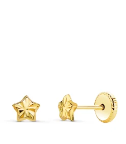 Pendientes Bebé Estrella Ondas Oro 18K 4Mm<Alda Joyeros Cheap