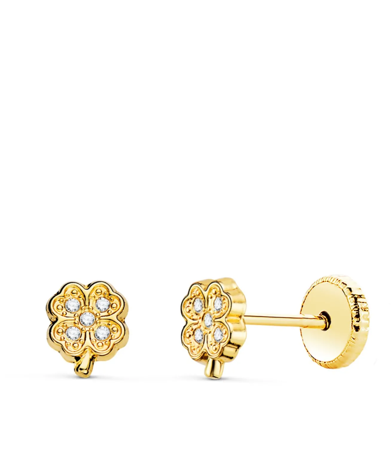 Pendientes Bebé Oro 18K Trebol 5.5Mm<Alda Joyeros Cheap