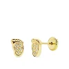 Pendientes Bebé Pies Circonitas Oro 18 K 6,5 Mm<Alda Joyeros Outlet