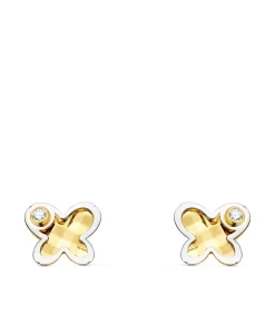 Pendientes Bebé Ragna Oro Bicolor 18K Mariposa 5Mm<Alda Joyeros Store