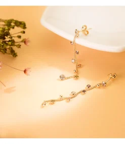 Pendientes Cadena Oro 18K Y Circonitas De Colores<Alda Joyeros New