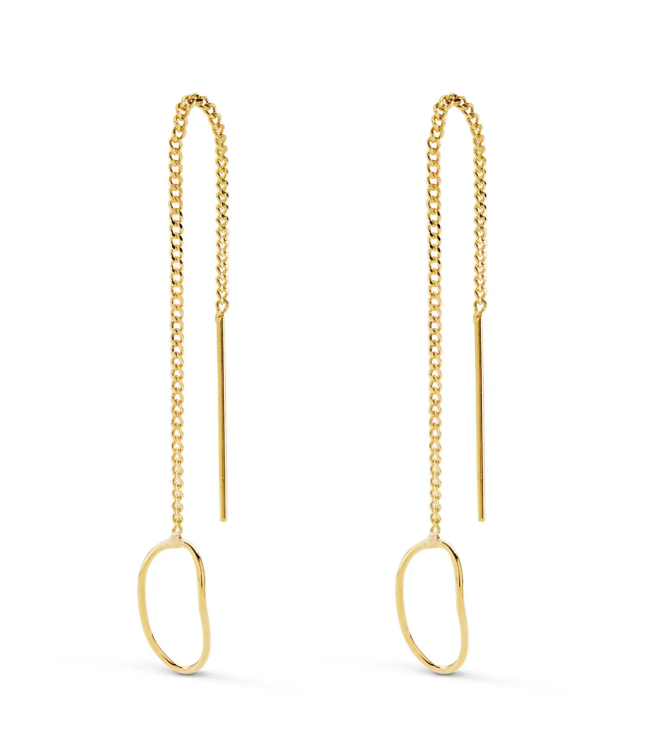 Pendientes Cadena Oval Oro 18K<Alda Joyeros Online