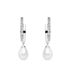 Pendientes Condesa De Yorkshire Oro Blanco 9K Perla<Alda Joyeros Online