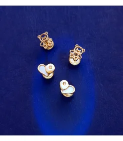 Pendientes Corazon Nacar 7 Mm Oro Amarillo 18 K<Alda Joyeros New