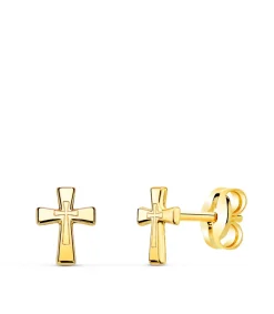 Pendientes Cruces Oro 18 K 6 Mm<Alda Joyeros Hot