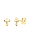 Pendientes Cruz Oro 18K 6Mm<Alda Joyeros Online