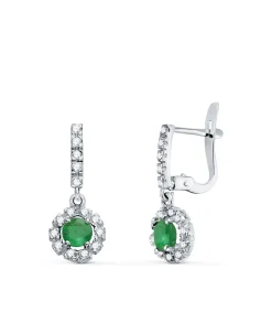 Pendientes Cuajo Esmeralda 0.56Q. Oro Blanco 18K<Alda Joyeros Fashion