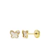 Pendientes De Bebé Adriana Oro Amarillo 18K Mariposas Nacar 5Mm<Alda Joyeros Store